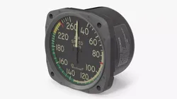 Airspeed Indicator Animated Rigged 3D model