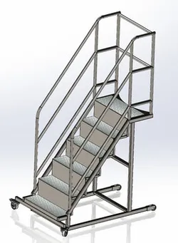 Aisi 304 ladder with with swivel wheels