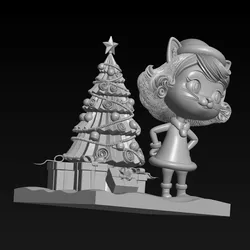 Characters & Creatures STL Download - christmas tree and cute cat girlby BiLeN MeSH SToRe