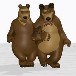 Characters & Creatures STL Download - Cute Bear Couple Figure STL. Cartoon Bear Duo. 3D Printableby Anıl GÖKTAŞ