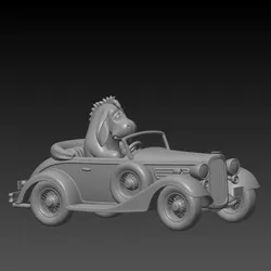 Characters & Creatures STL Download - vintage car driver Eeyoreby BiLeN MeSH SToRe