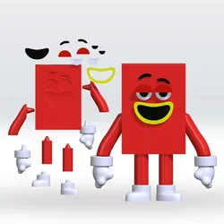 Characters & Creatures STL indir - Save the shapes 2 Rectangle 3D Model STL MultiParts - FnFLab