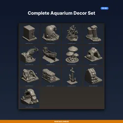 Complete Aquarium Decor Set - 13-Model 3D Printable Bundle