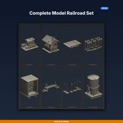 Complete Model Railroad Set - 8-Model 3D Printable Bundle