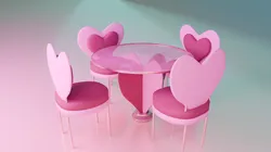 Dining set with four chairs two heart style Free