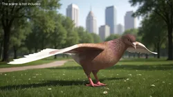 Low Poly Pigeon Spread Wings Brown Rigged for Maya 3D model