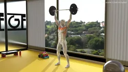 Male Muscular System Shoulder Press Animated Rigged for Maya 3D model