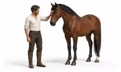 Man Petting Horse Character 3D model