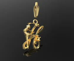 Pendant gymnastics ribbon H 3D Print Model in Pendants 558798