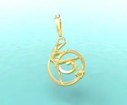 Pendant gymnastics ribbon spiral 3D Print Model in Pendants 558662