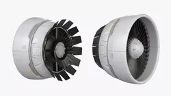 Propulsion Jet Rotor White Animated Rigged for Cinema 4D 3D model
