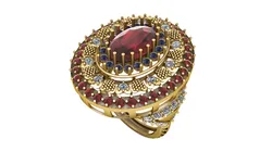 QUEEN ENGAGEMENT RUBY RING 3D PRINTABLE MODEL