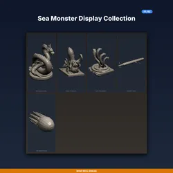 Sea Monster Display Collection - 5-Model 3D Printable Bundle