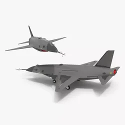 Stealth Fighter Jet with Landing Gear Down Rigged for Cinema 4D 3D model