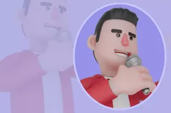 Stylized 3D Singer Character - Singing Pose 3D model