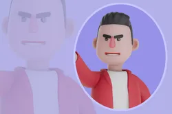 Stylized 3D Singer Offering Mic - Bold Challenge 3D model