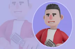 Stylized 3D Singer Trophy Pose - Proud Cartoon 3D model