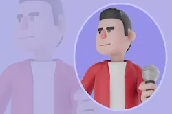 Stylized 3D Singer Walking Pose - Confident Mic 3D model