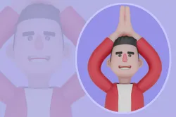 Stylized 3D Singer Yoga Pose - Calm Cartoon 3D model
