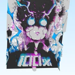 مجاني Home Decorations & Ornaments STL تنزيل - Mob Psycho 100 Art⚡ - GOLDFARMER 3D🥀🖌️🎨