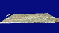 イランのサルチャハン付近背斜構造地形