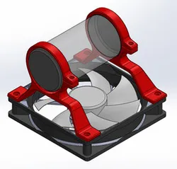 Bracket for 50mm reservoir on 120mm fan