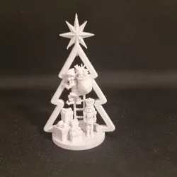 Elf's workshop in a Christmas tree