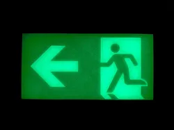 glowing Emergency Exit Signs (3 types) (glow in the dark)