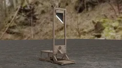 of a guillotine wooden execution tool