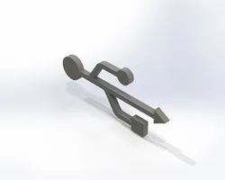 USB Icon Logo (DXF + SolidWorks Block)