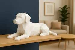 Low Poly Labrador Retriever Dog Sculture – Decor
