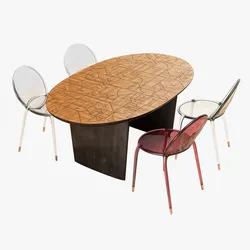 roche bobois patchwork dining table 180 loop chair