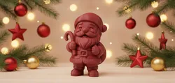 Santa with Cane and Sack Christmas Figurine