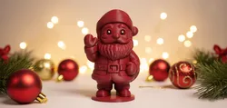 Waving Santa Gnome with Belt Christmas Figure