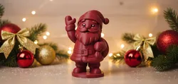 Waving Santa with Gift Christmas Figurine