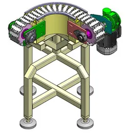 90 DEGREE FLEXI CHAIN CONVEYOR