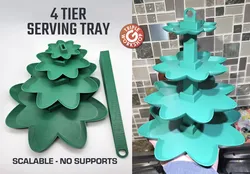 Christmas Tree 4-Tier Serving Tray [No Supports]