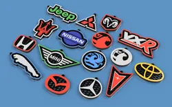 Honeycomb-style keychains with car brand logos. part2