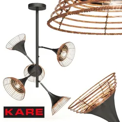 pendant lamp rattan 5-lite