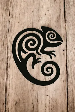 Décoration murale – Caméléon tribal (épaisseur 5 mm)
