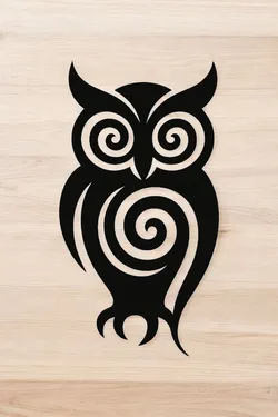 Décoration murale – Hibou tribal (épaisseur 5 mm)