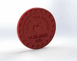 Fișiere pentru imprimante 3D | Fișier 3MF | Valentine Love Coin