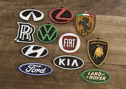 Honeycomb-style keychains with car brand logos. part3