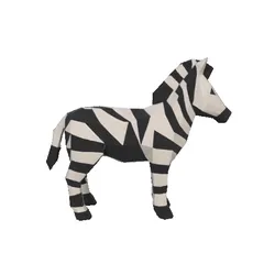 Low Poly Zebra 3D Model