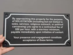 No Soliciting, with a fee!
