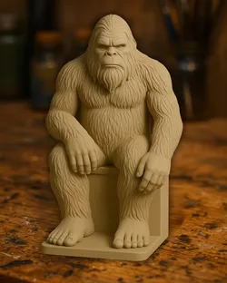Sitting Bigfoot Statue