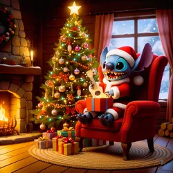 Stitch Christmas Chillin' - Santa's Little Helper