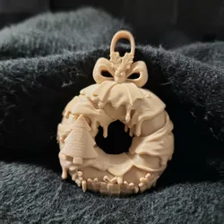 Donut christmas tree ornament