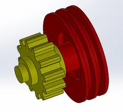 Gear shaft and pulley