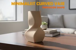 Minimalist Curved Vase – Contemporary Home Decor